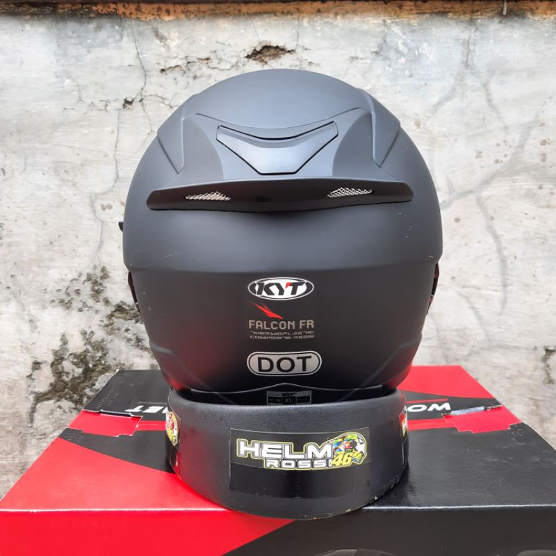 KYT FALCON FR 2 SOLID Hitam doff Visor FLAT ORIGINAL Double Visor