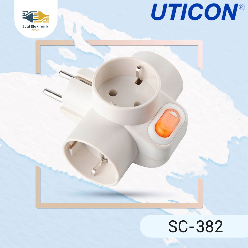 Uticon SC-382 Steker T Arde + Saklar  Model Terlaris