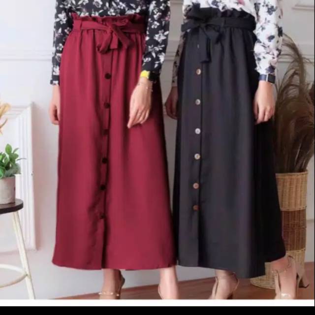 ROK OLIN SKIRT WANITA MURAH warna merah maroon
