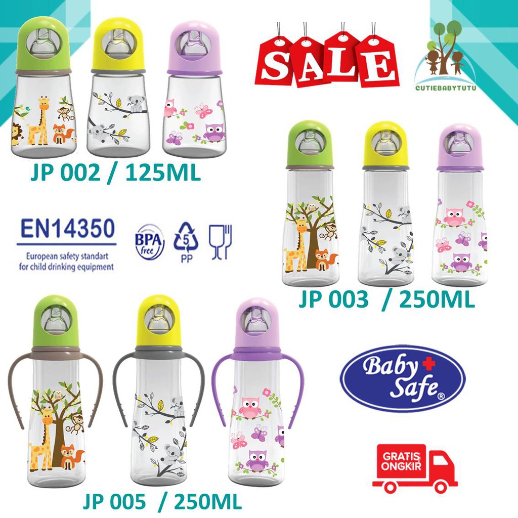 Botol Susu Baby Safe Feeding Bottle  JP002 | JP003 | JP005 125ml  250ml