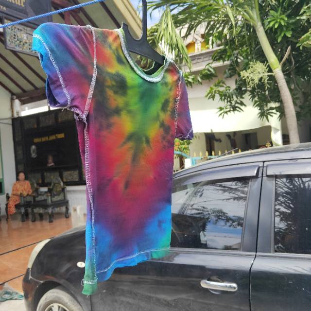 Kaos katun tie dye anak 3-5 tahun