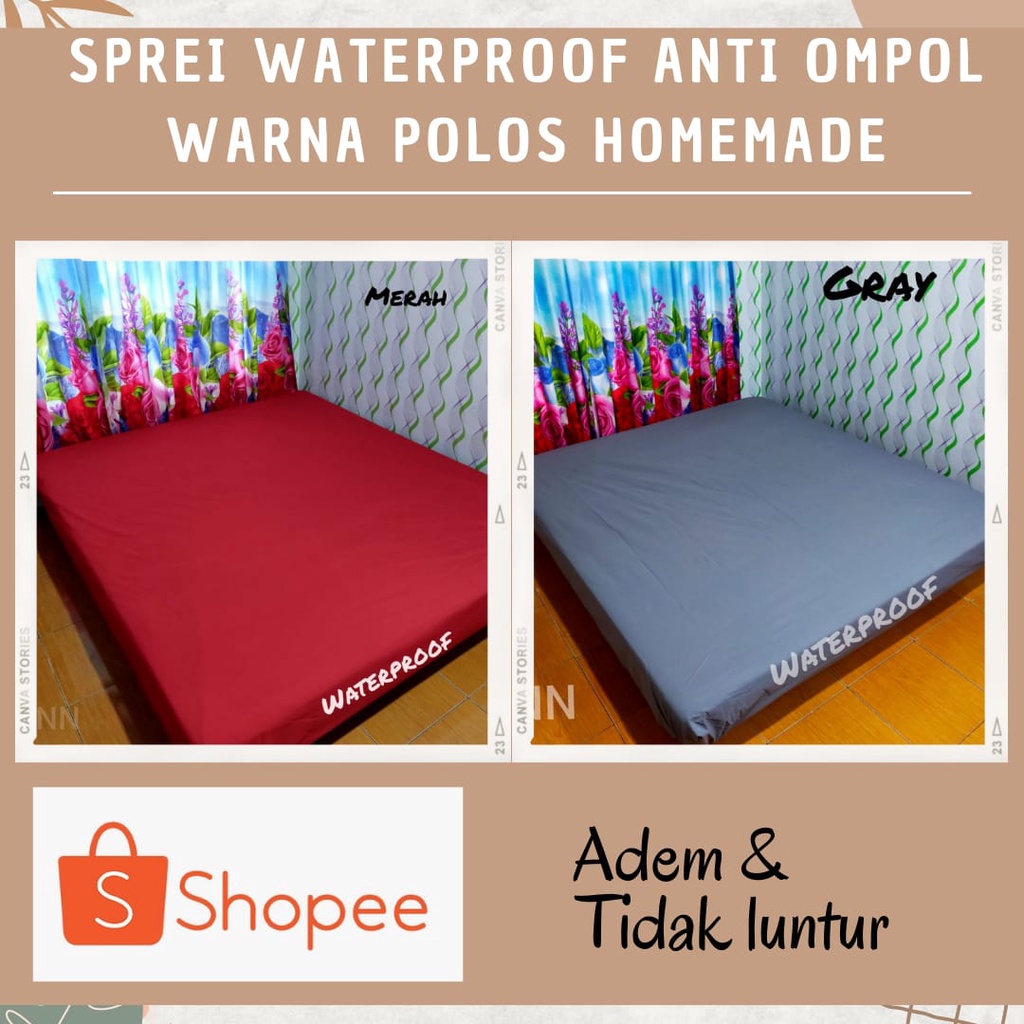 Sprei waterproof polos , sprei anti air uk 120×200, 160×200, 180×200, 200×200