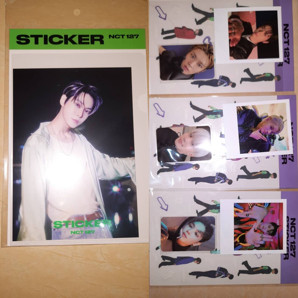 PC Glow In The dark Taeyong set, Jungwoo set, Yuta Jaehyun with Sticker dan Postcard Holo Sticker Do