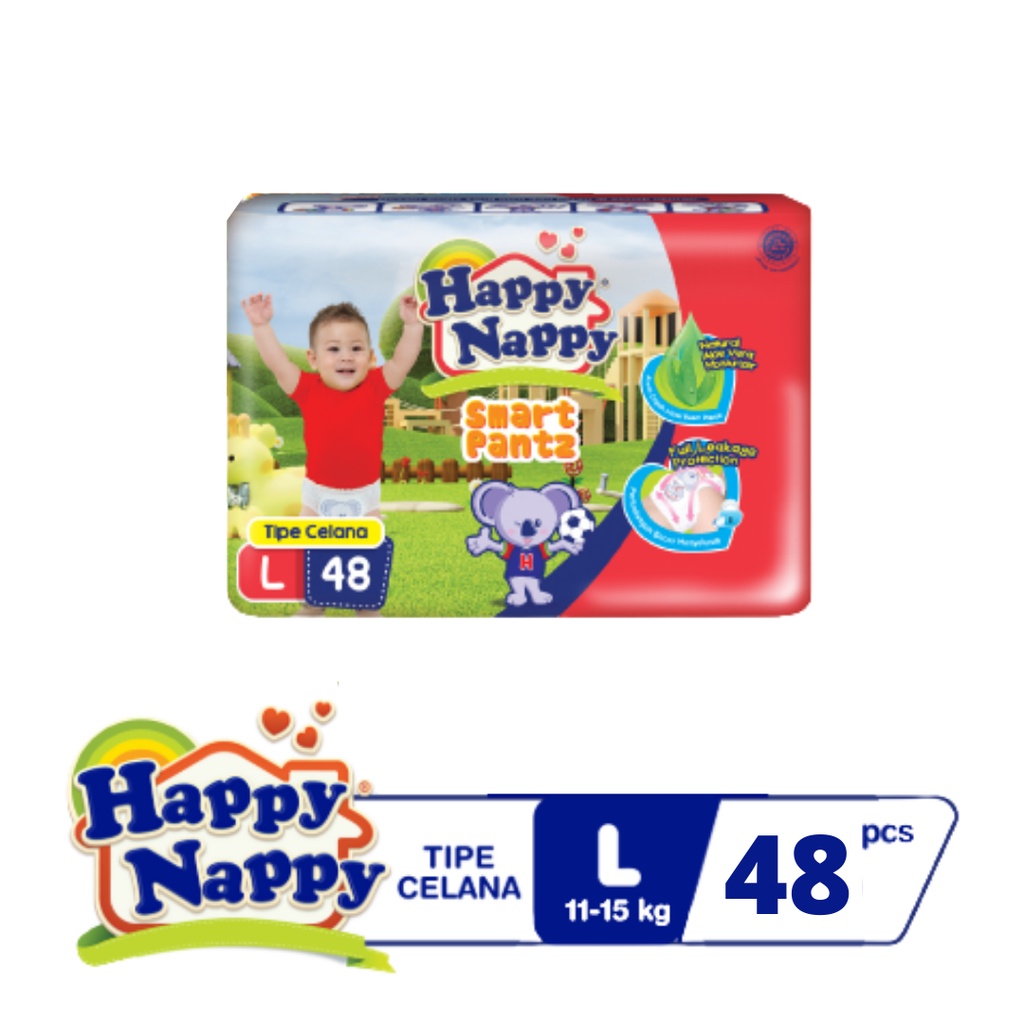 Promo Harga Happy Nappy Smart Pantz Diaper L48 48 pcs - Shopee