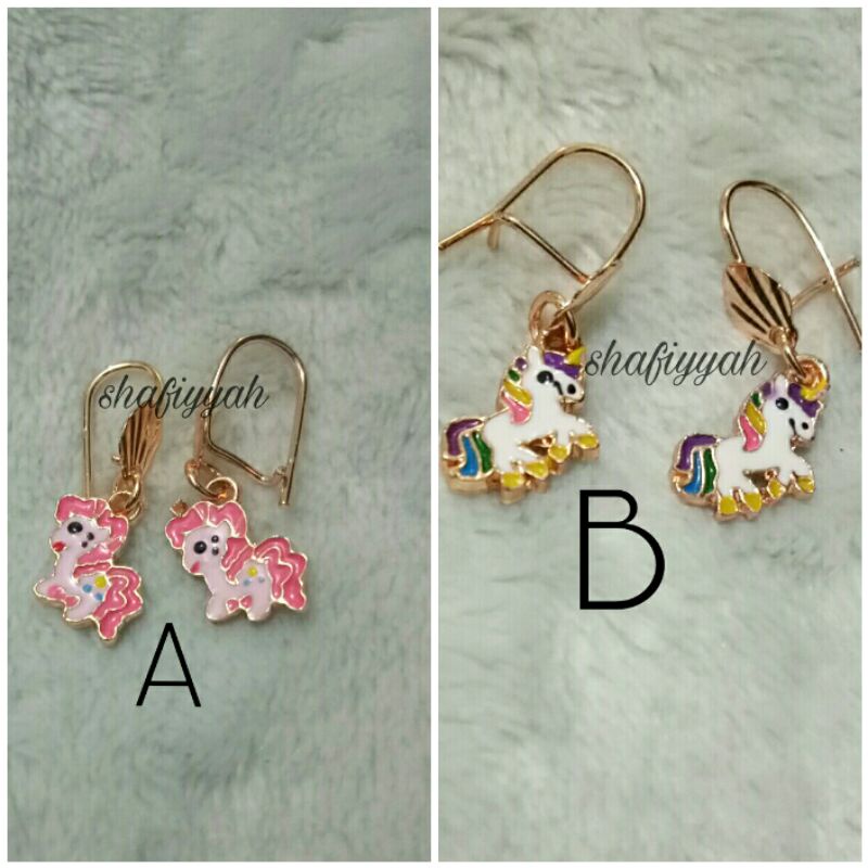 Anting xuping anak-anak lapis emas motif unicorn. SHamk