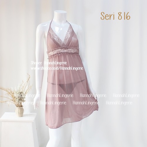 Lingerie S-XL Baju Tidur Transparan Baju Tidur Sexy Linjeri Sexi by Hannah Lingerie Ukuran S M L 816