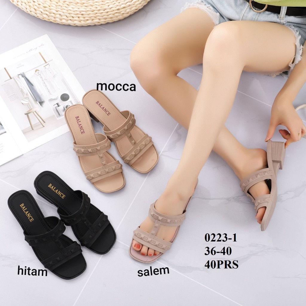 sandal jelly wanita import 0223 BLC