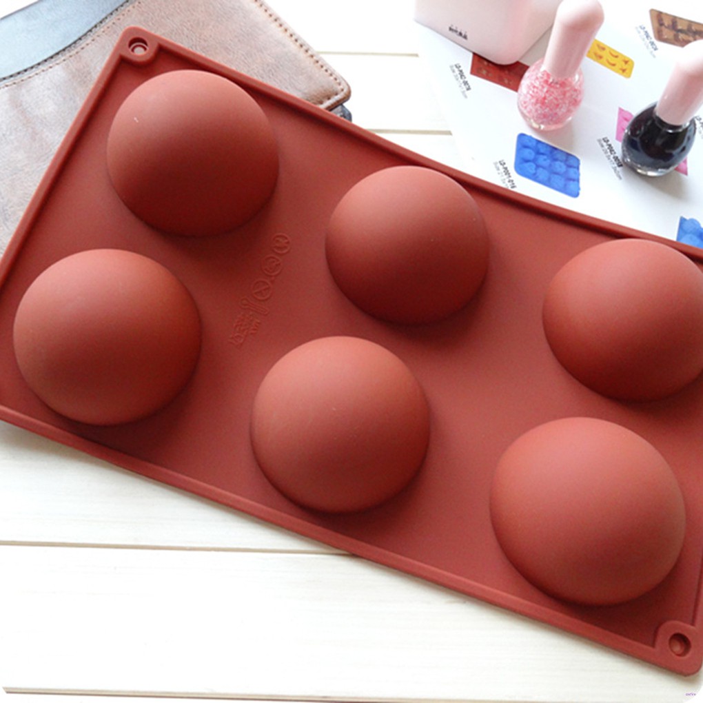 6 Cups Hemisphere Shape Silicone Cake Mold Fondant Chocolate Mould Cake Tools