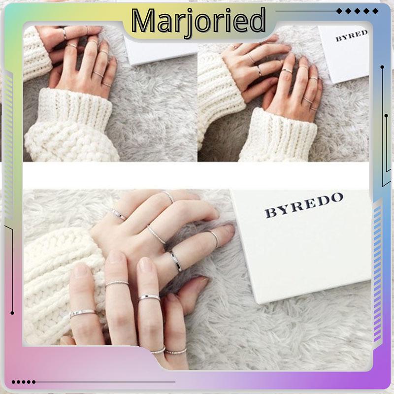 10pcs / Set Cincin Minimalis Gaya Korea Untuk Wanita-MJD