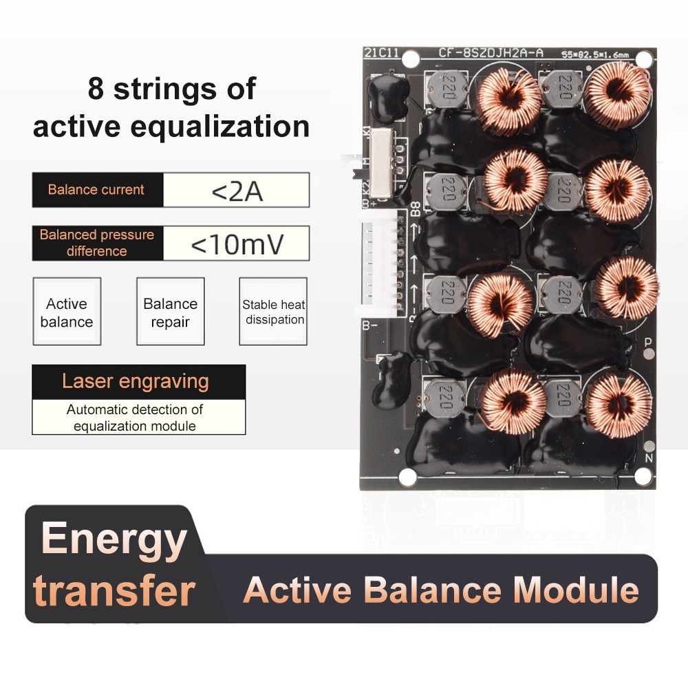 2a 4s / 8s Papan Transfer Keseimbangan Energi Baterai Li