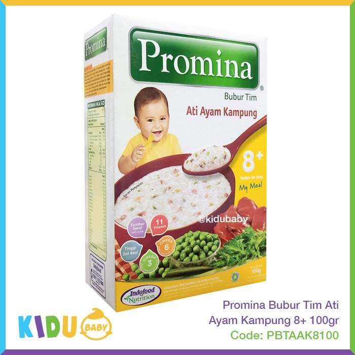 Promina Bubur Tim 8 bulan keatas 100gr Bubur Bayi Makanan Bayi Sehat MPASI Kidu Baby