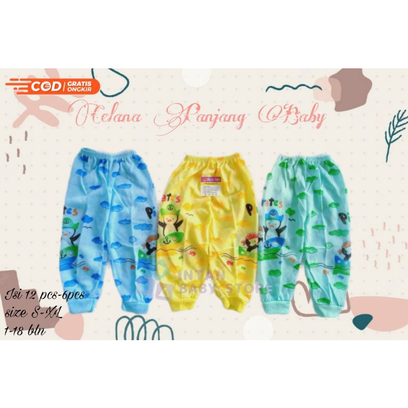 Celana Panjang Bayi Murah . Ukuran S,M,L,XL. 6 pcs & 1 Lusin