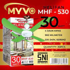 KIPAS GANTUNG ARASHI 30W BESAR HELI FAN 4 BALING 25W / 30WATT SUARA HALUS MOTOR BERKUALITAS MINIFAN AR 288