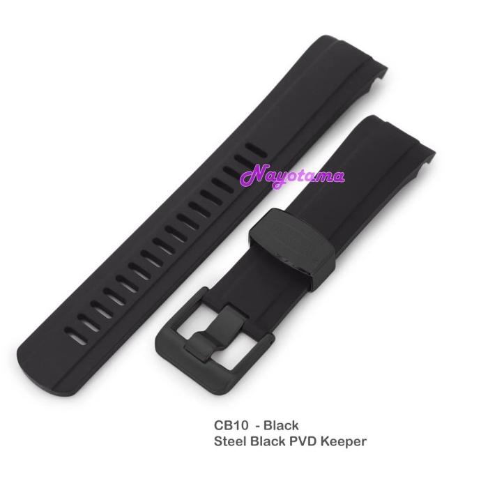Crafter Blue Cb10 Rubber Strap Hitam Black-Pvd Buckle Seiko 5 & Skx007 Terbaru