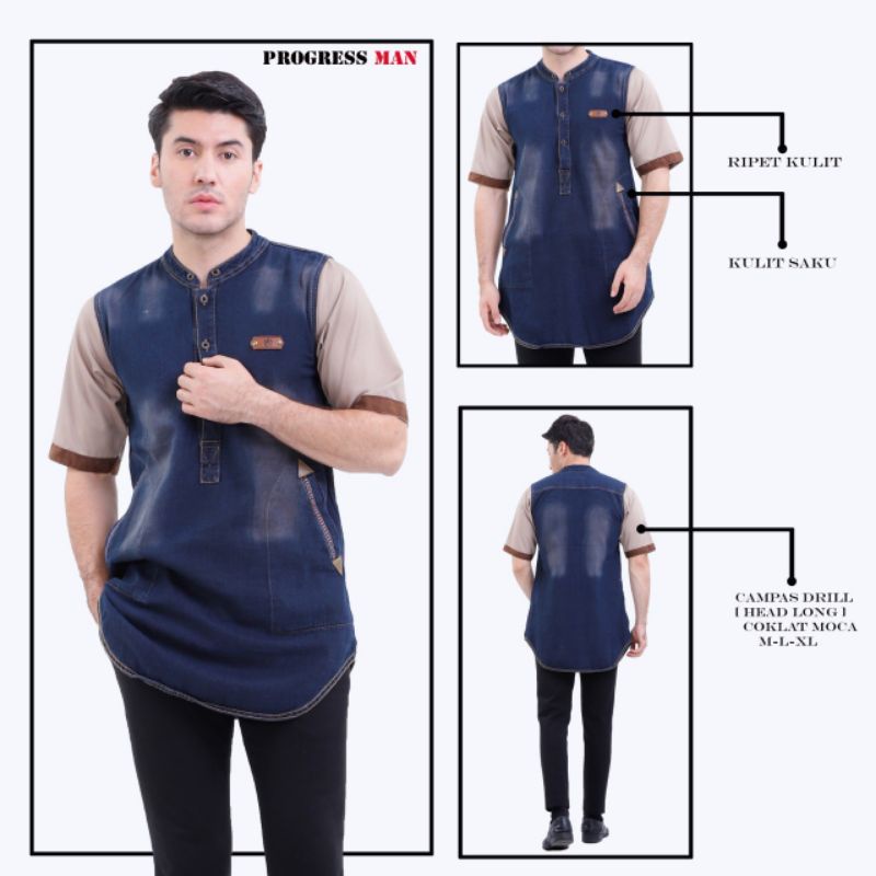 koko kurta pakistan denim reglan premium original progressman