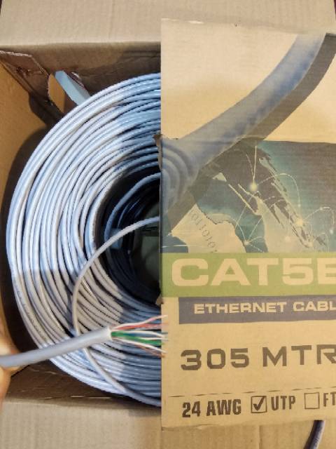 Kabel Lan UTP Cat5E 30 meter siap pakai sudah dicrimping rj45 dan plug booth