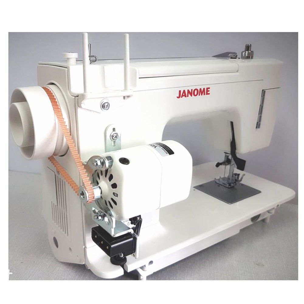 Janome 395f Mesin Jahit Platbed - Putih Abu-Abu Dongker