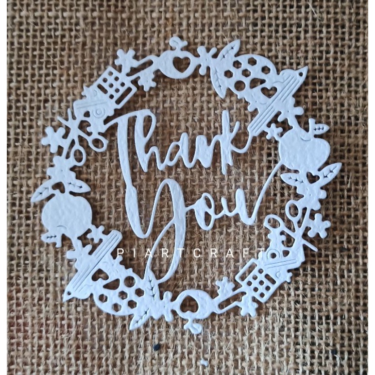 

Tag Thank you (isi 3 pcs) - Dies cut / cut dies - DIY scrapbook / journal / hang tag / bujo
