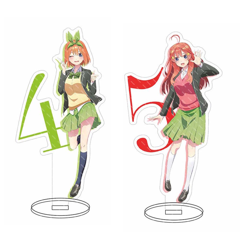 QUINTON Anime Nakano Miku Fans Gift Figure Model Toys Acrylic Stand Figure double-side Yotsuba Itsuki Decoration Toys Gotoubun No Hanayome Cartoon Anime Action Figure Figure Model Plate