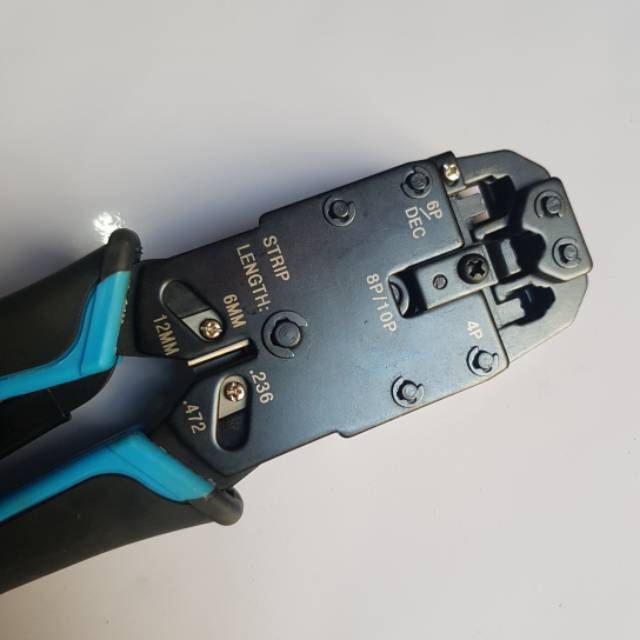 TANG CRIMPING RJ45 RJ11 TANG CRIMPING BIRU HT-200R CRIMPING TOOL