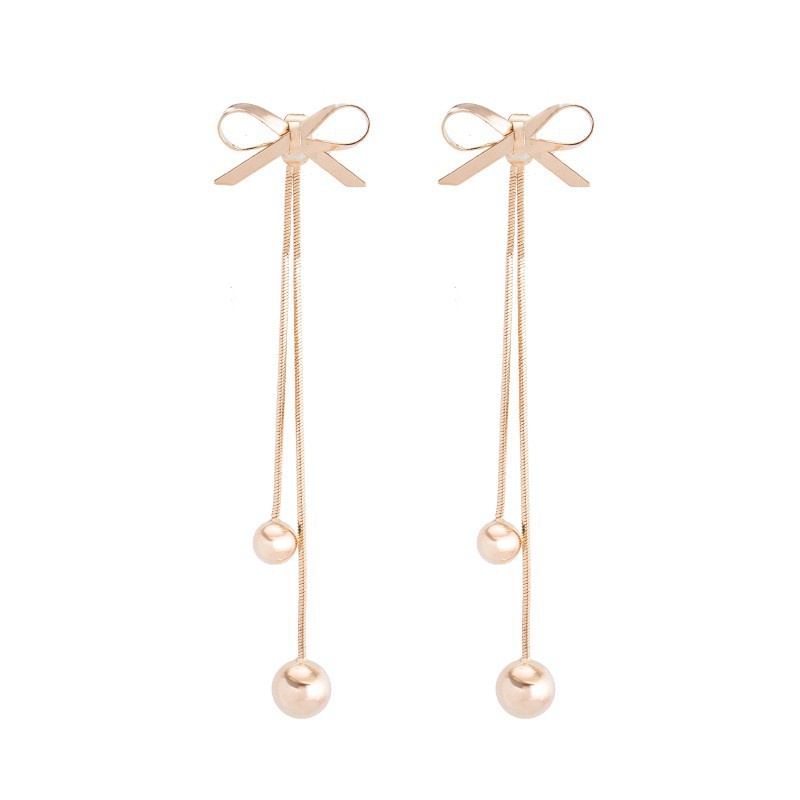 Korea fashion style elegan anting-anting liontin panjang kepribadian fashion rumbai logam anting-ant