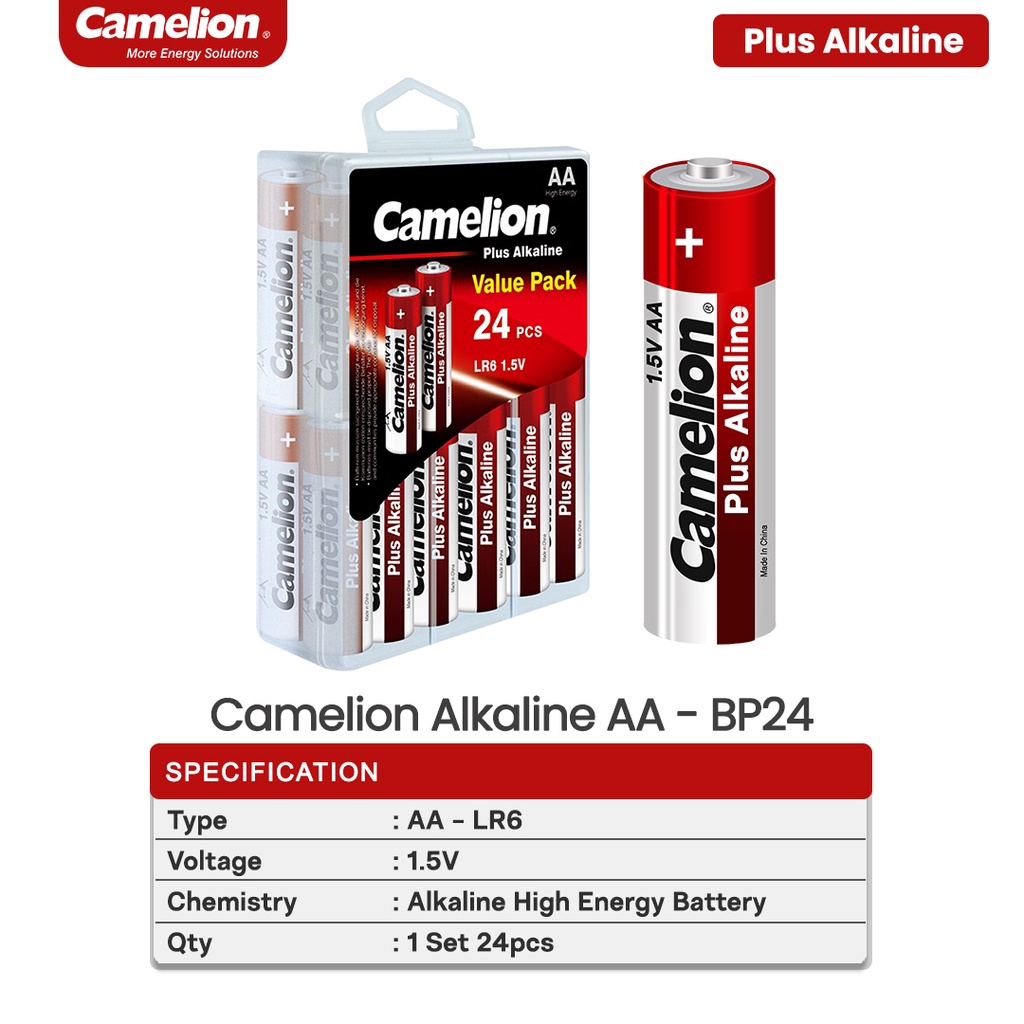 Camelion Baterai Alkaline Battery Batere AA A2 Isi 24 PCS Free Box