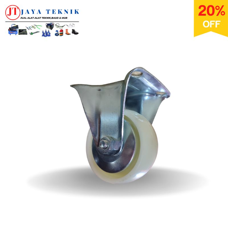 Roda troli nylon 4"inch plat mati Batas beban roda 60 kg