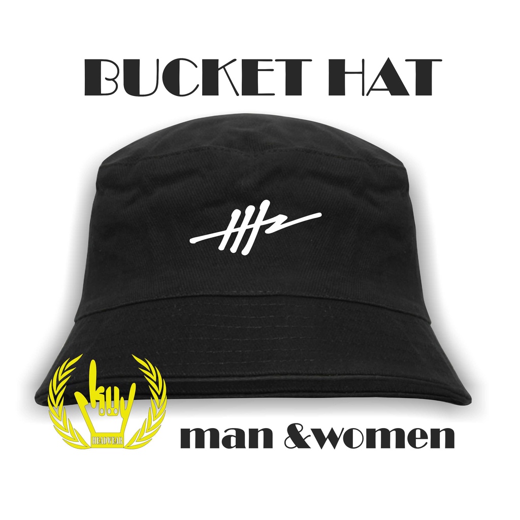 BUCKET HAT Mountain Premium / Topi Buket Gaul Topi Hitam Premium Hits