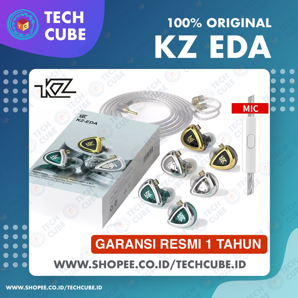 KZ EDA with Mic 3 Pair Earphone Heavy Bass Balanced High Resolution Alt EDX ZSN PRO