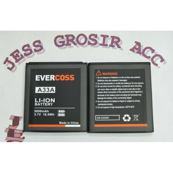 Baterai Battery Batre Double Power Evercoss Evercross Cross ( A33A ) - Hitam