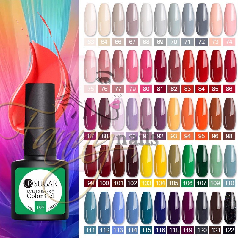 (63-82) UR SUGAR 7.5ml uv led soak off gel polish / kutek gel URSUGAR