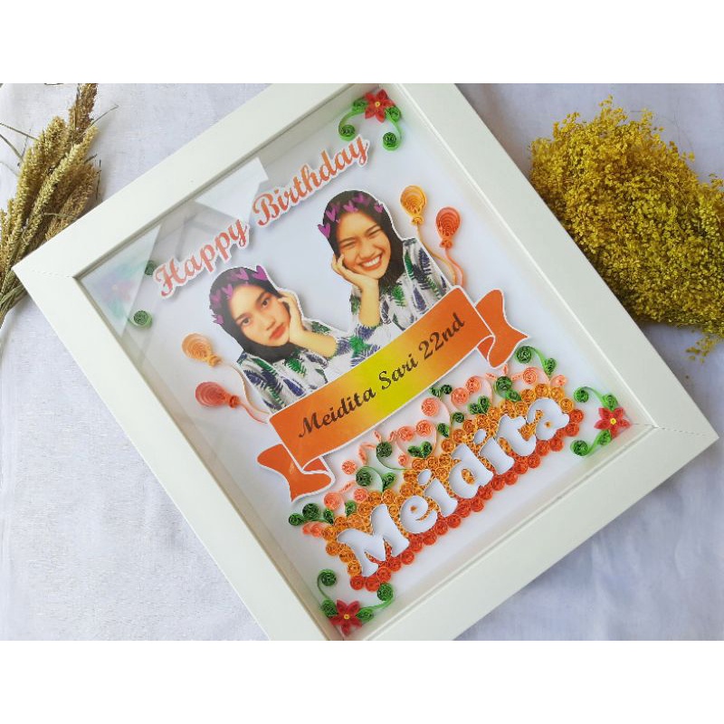 

Name Qulling plus Photo /Kode: NQP03 #paperquilling #kadoilangtahun #kadounik #kadomurah