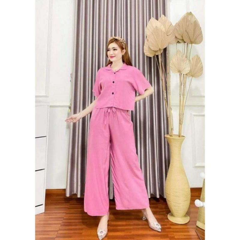 ONE SET CROP POLOS/SETELAN CROP POLOS WANITA/TERBARU VIRAL/KEKINIAN