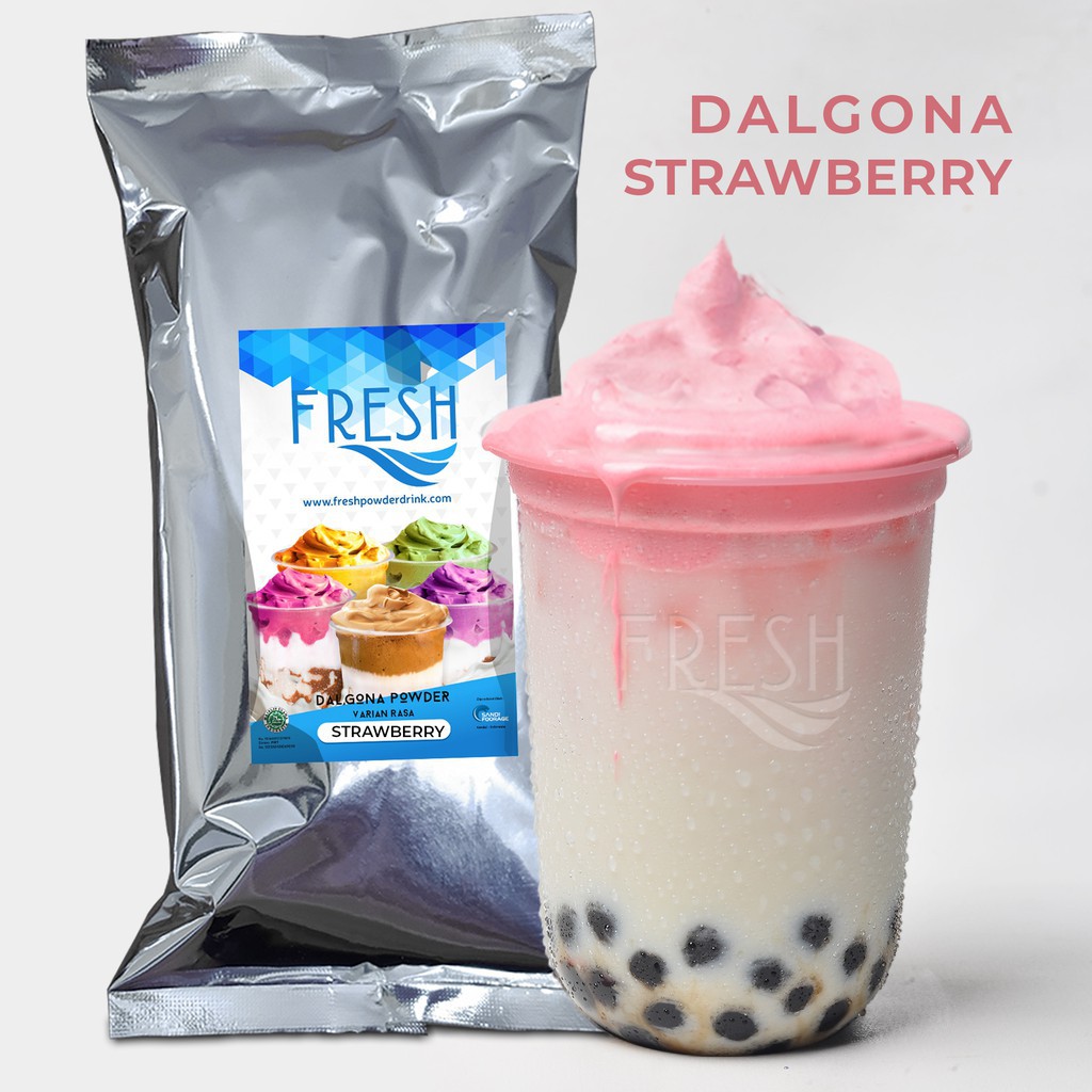 

BUBUK DALGONA RASA STRAWBERRY STROBERI 500 GRAM DARI FPD