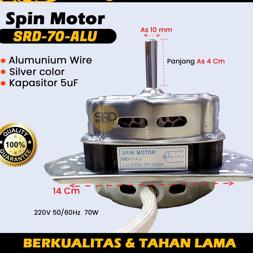 DINAMO SPIN/PENGERING MESIN CUCI AS 10 mm - SRD-70-ALU