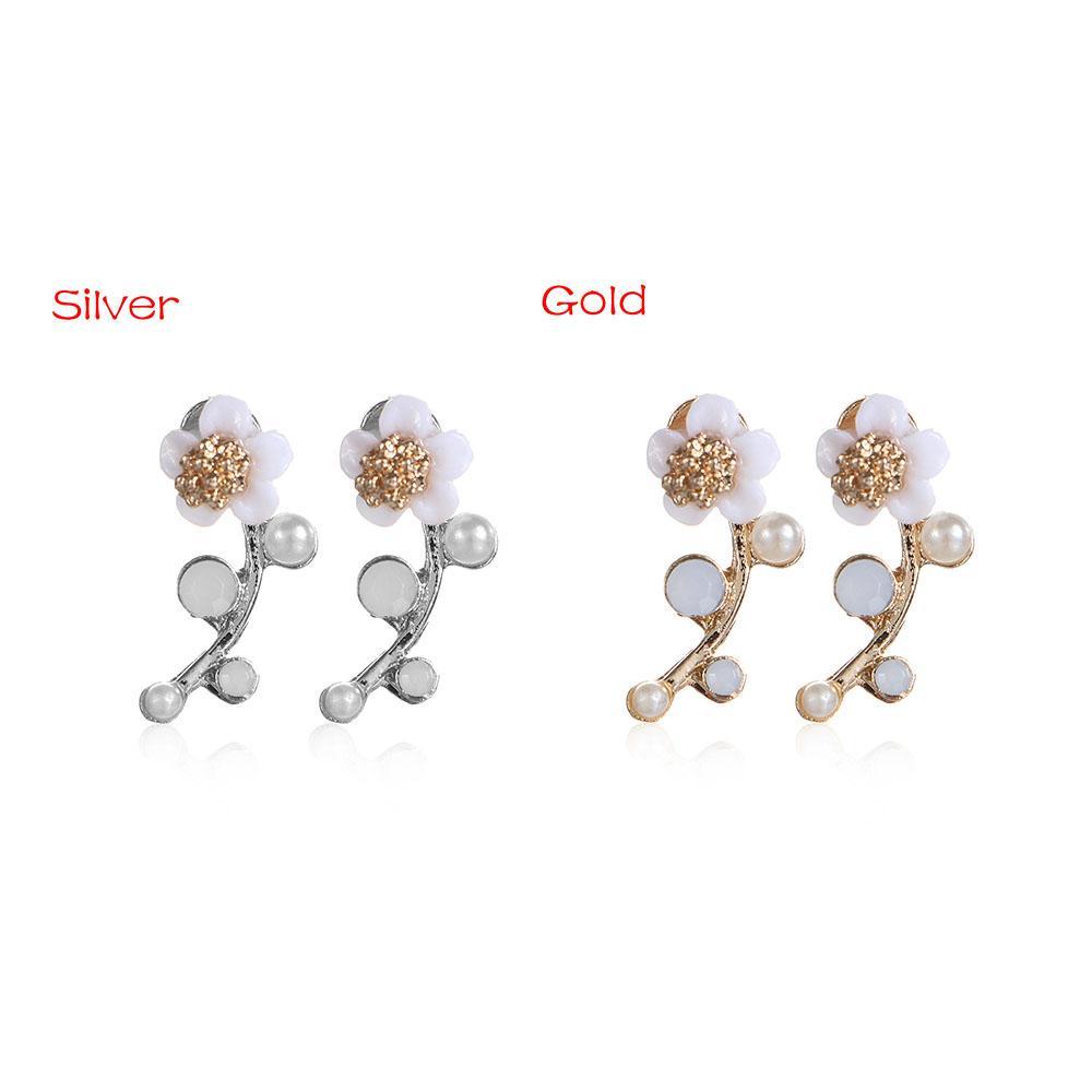 Top Flower Ear Stud Elegan Fashion Perhiasan Pesta Wanita Gadis Sederhana Shell Stud Earrings