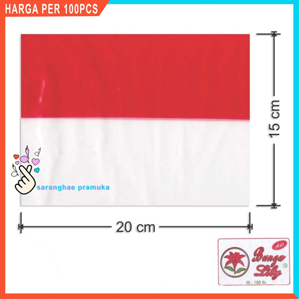 Bendera Plastik Bendera Merah Putih Lili ( ISI 100PCS ) Bendera Indonesia Plastik