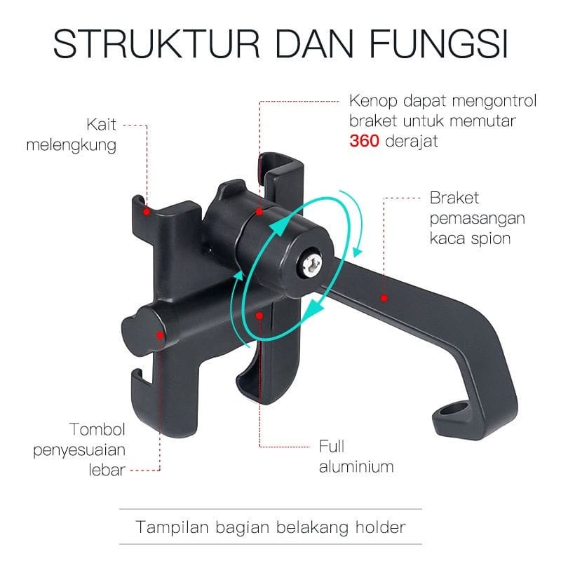 Holder Motor Besi Universal PHONE HOLDER Motor Bahan Besi