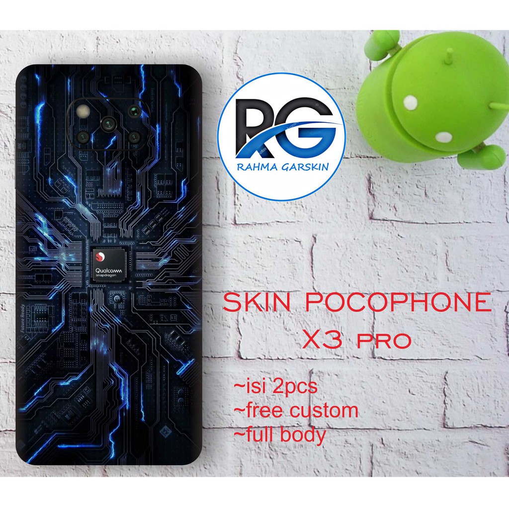 garskin POCO X3 PRO full body motif snapdragon - free custom isi 2pcs