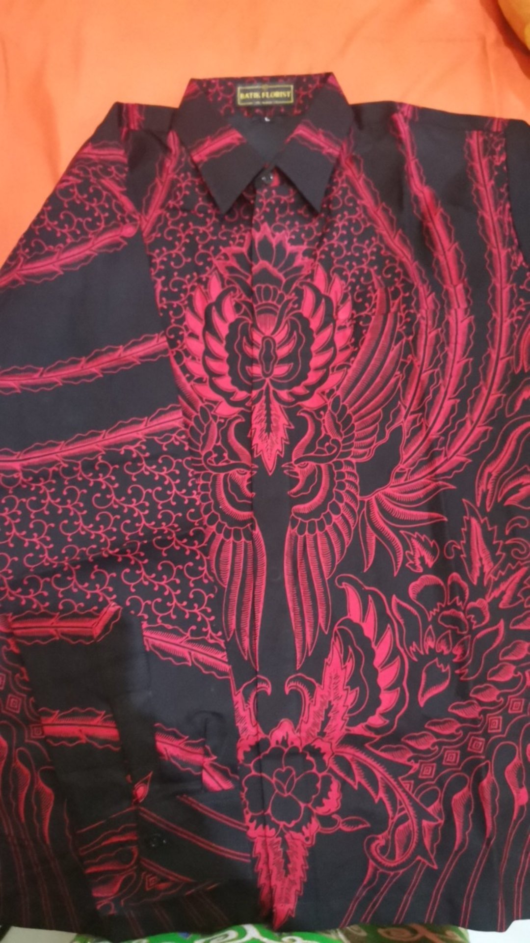 Kartiko Wijoyo Merah Kemeja Batik Pria Katun Sragenan Full Furing
