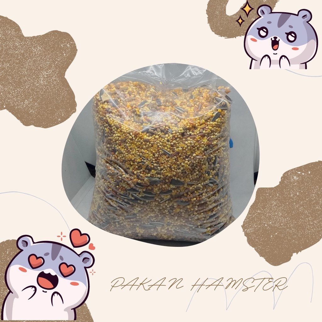 Pakan hamster kemasan 1.000gram / 1kg