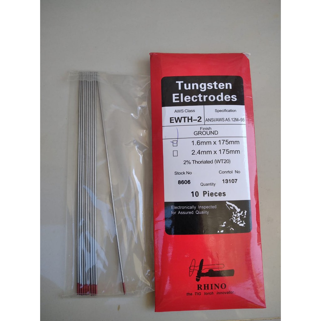 Tungsten Electrodes 1.6 Mm Rhino - Jarum Las Argon 1.6mm - Murah