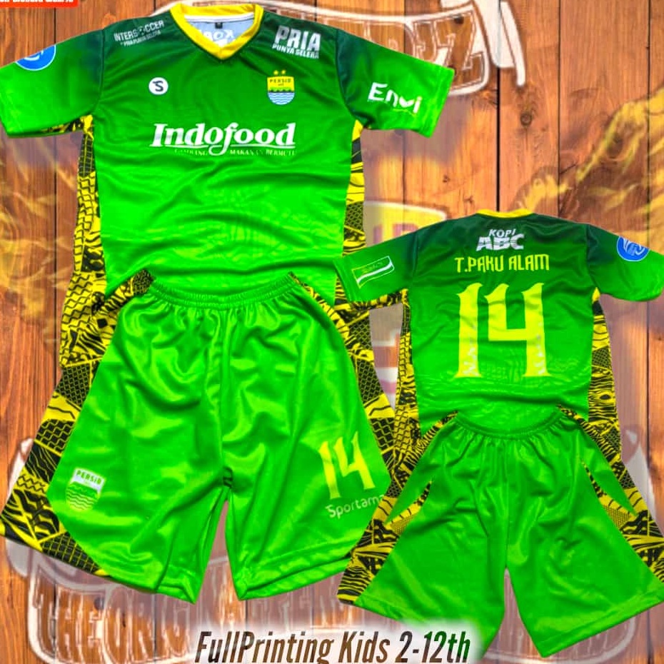 TERBARU baju bola anak kiper hijau teja paku alam  2-12TH