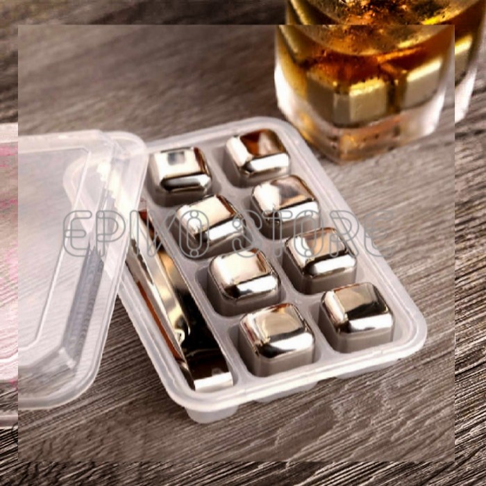 

Es Batu Stainless Steel Reusable Ice Cube 4/6/8 PCS - W00043
