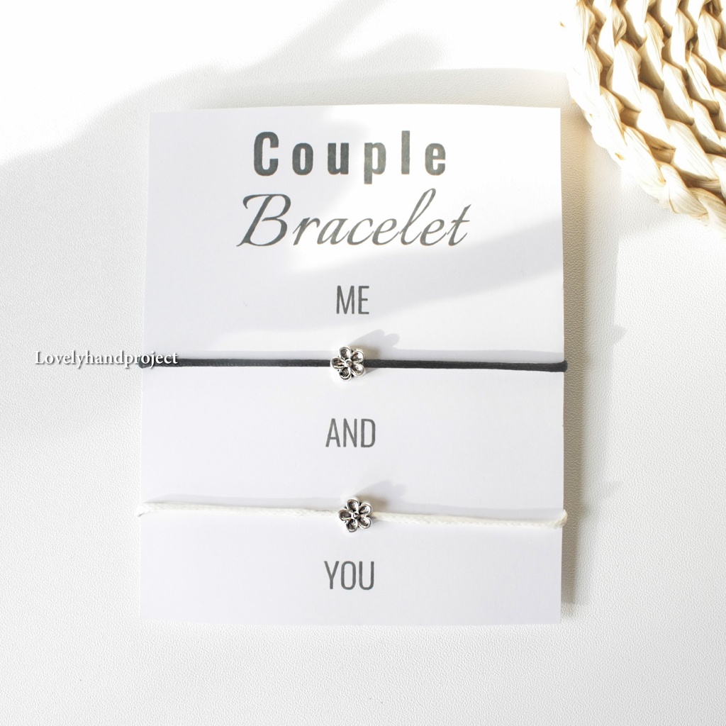 Gelang Tali Simple Couple Bracelet Minimalis Tiny Basic Relief Warna Silver dan Bronze Tali Waterproof one Stripe Etnik Bead Mine And Yours Me and You / Untuk Hadiah gift Kado Persahabatan Ultah Korean Style Racun Shopee Bareng Besty lovelyhandproject