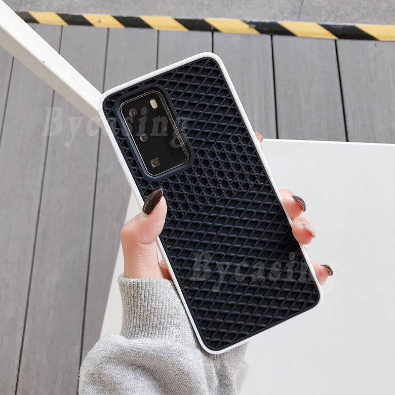 Soft Case Silikon Karet Shockproof Motif Waffle Untuk Iphone 13 12 11 Pro X XS Max XR