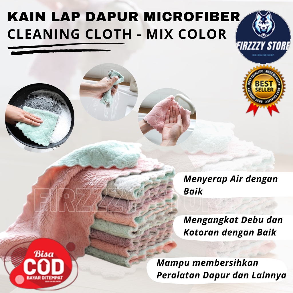 Kain Lap Dapur Microfiber Cleaning Cloth - Mix Color