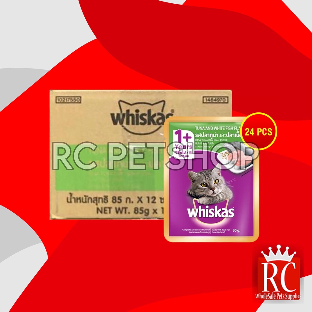 Makanan Basah Kucing Whiskas Sachet Pouch Grosir Dus isi 24 PCS 85 GR