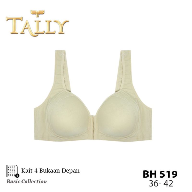 TALLY Bra Fashion Kancing depan 519 Busa Tipis Tanpa Kawat Cup B