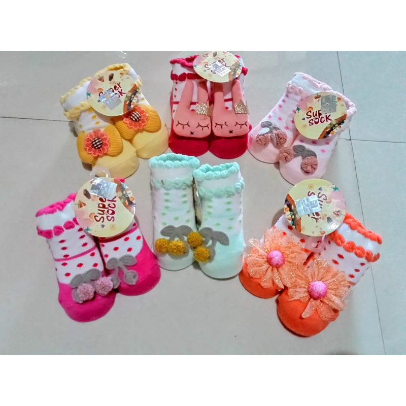 Kaus kaki bunga bayi renda baby girl 0-6month